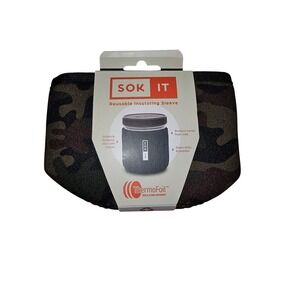Sok-It Pint Insulating Sleeve Unisex OS Green Camo NWT Reusable Neoprene Sleeve
